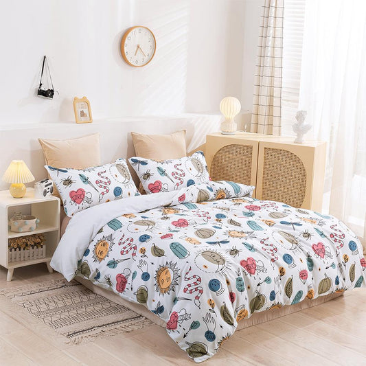 3D Cartoon Color Life Pattern Quilt Cover Set Bedding Set Duvet Cover Pillowcases 436