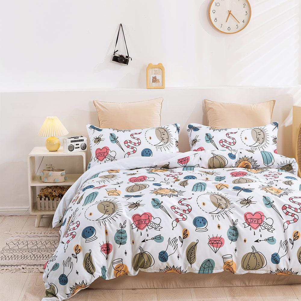 3D Cartoon Color Life Pattern Quilt Cover Set Bedding Set Duvet Cover Pillowcases 436