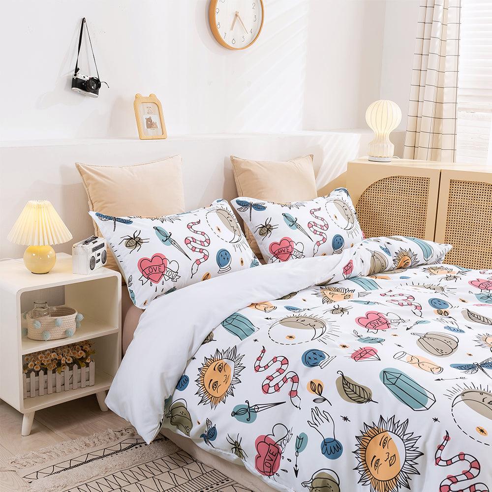 3D Cartoon Color Life Pattern Quilt Cover Set Bedding Set Duvet Cover Pillowcases 436