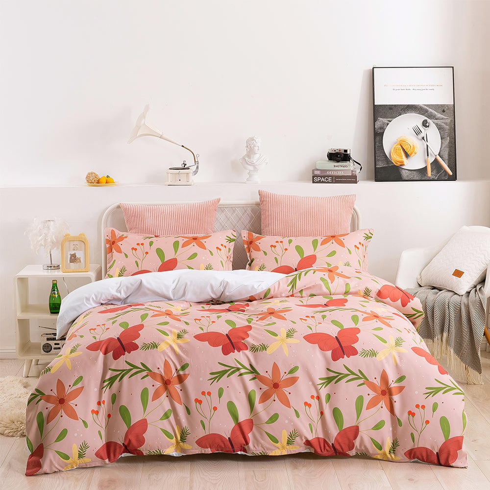 3D Butterfly Floral Pattern Vintage Quilt Cover Set Bedding Set Duvet Cover Pillowcases 47