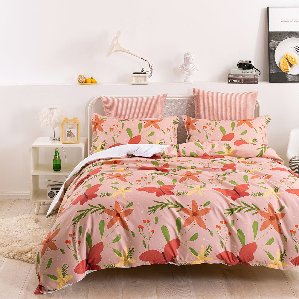 3D Butterfly Floral Pattern Vintage Quilt Cover Set Bedding Set Duvet Cover Pillowcases 47