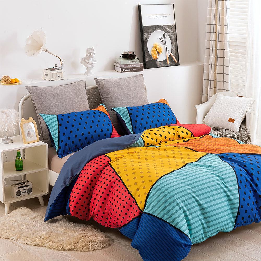 3D Abstract Color Geometry Quilt Cover Set Bedding Set Duvet Cover Pillowcases 210