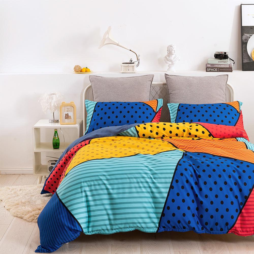 3D Abstract Color Geometry Quilt Cover Set Bedding Set Duvet Cover Pillowcases 210