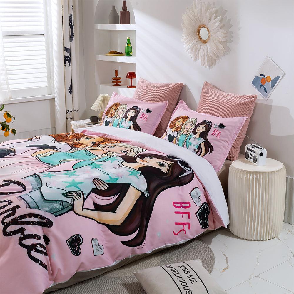 3D Beauty Pink Quilt Cover Set Bedding Set Duvet Cover Pillowcases 65