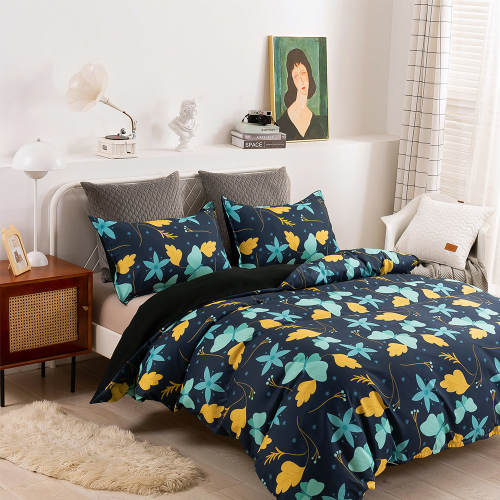 3D Butterfly Leaves Floral Pattern Quilt Cover Set Bedding Set Duvet Cover Pillowcases 42