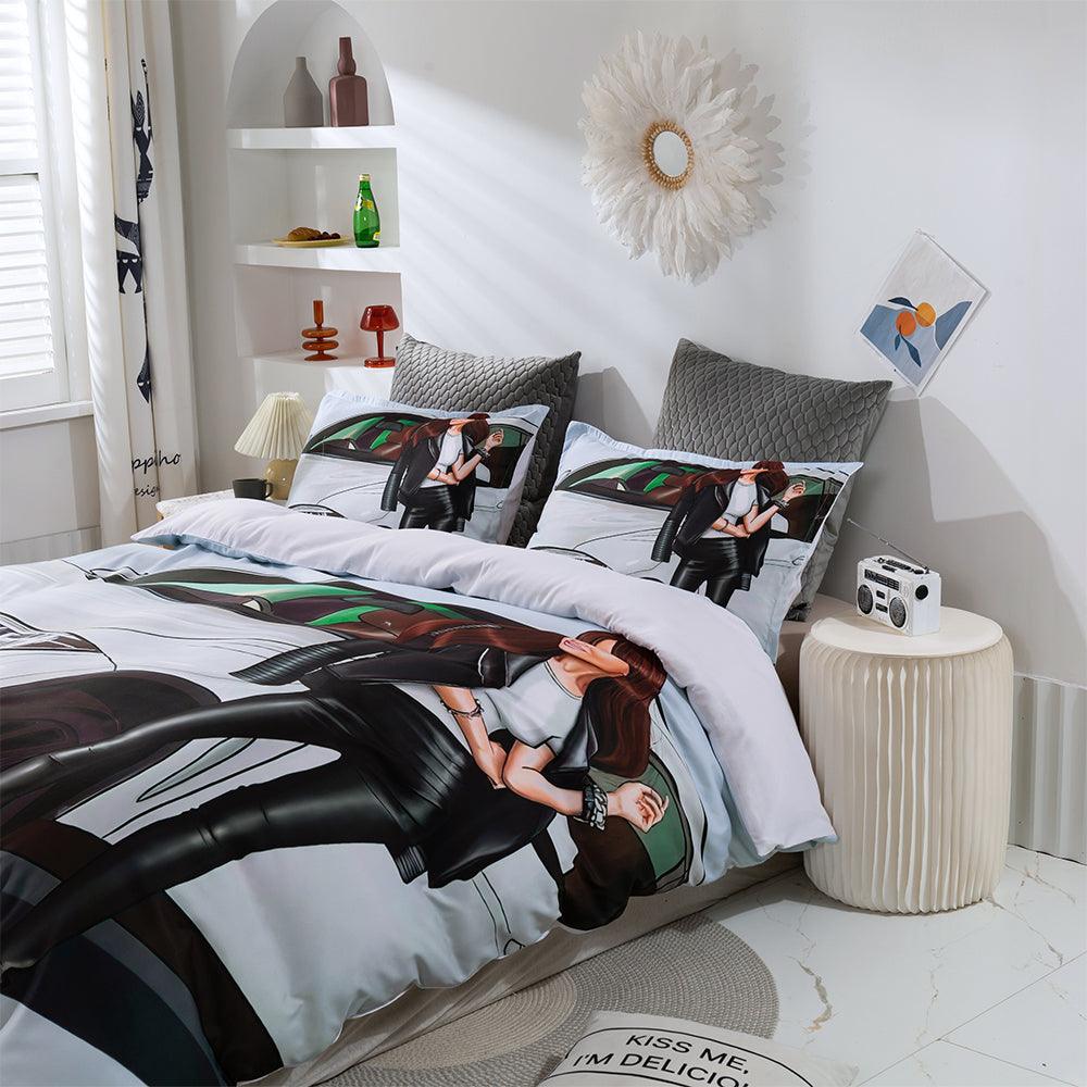 3D Beauty Car Quilt Cover Set Bedding Set Duvet Cover Pillowcases 66