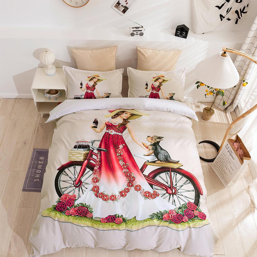 3D Beauty Bike Quilt Cover Set Bedding Set Duvet Cover Pillowcases 68