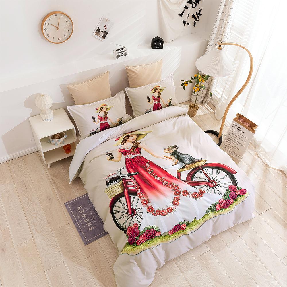 3D Beauty Bike Quilt Cover Set Bedding Set Duvet Cover Pillowcases 68