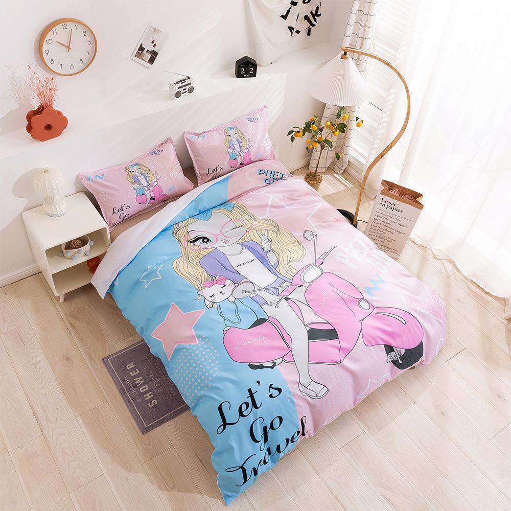 3D Cartoon Girl Pattern Quilt Cover Set Bedding Set Duvet Cover Pillowcases 71