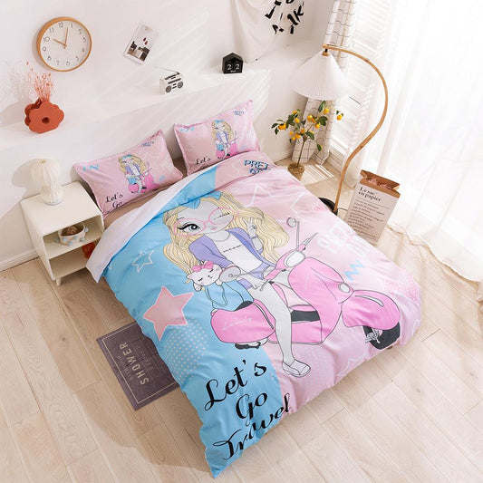 3D Cartoon Girl Pattern Quilt Cover Set Bedding Set Duvet Cover Pillowcases 71
