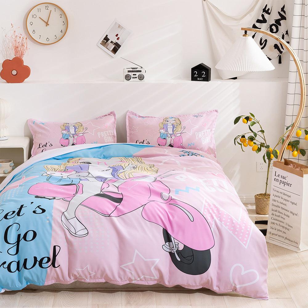 3D Cartoon Girl Pattern Quilt Cover Set Bedding Set Duvet Cover Pillowcases 71