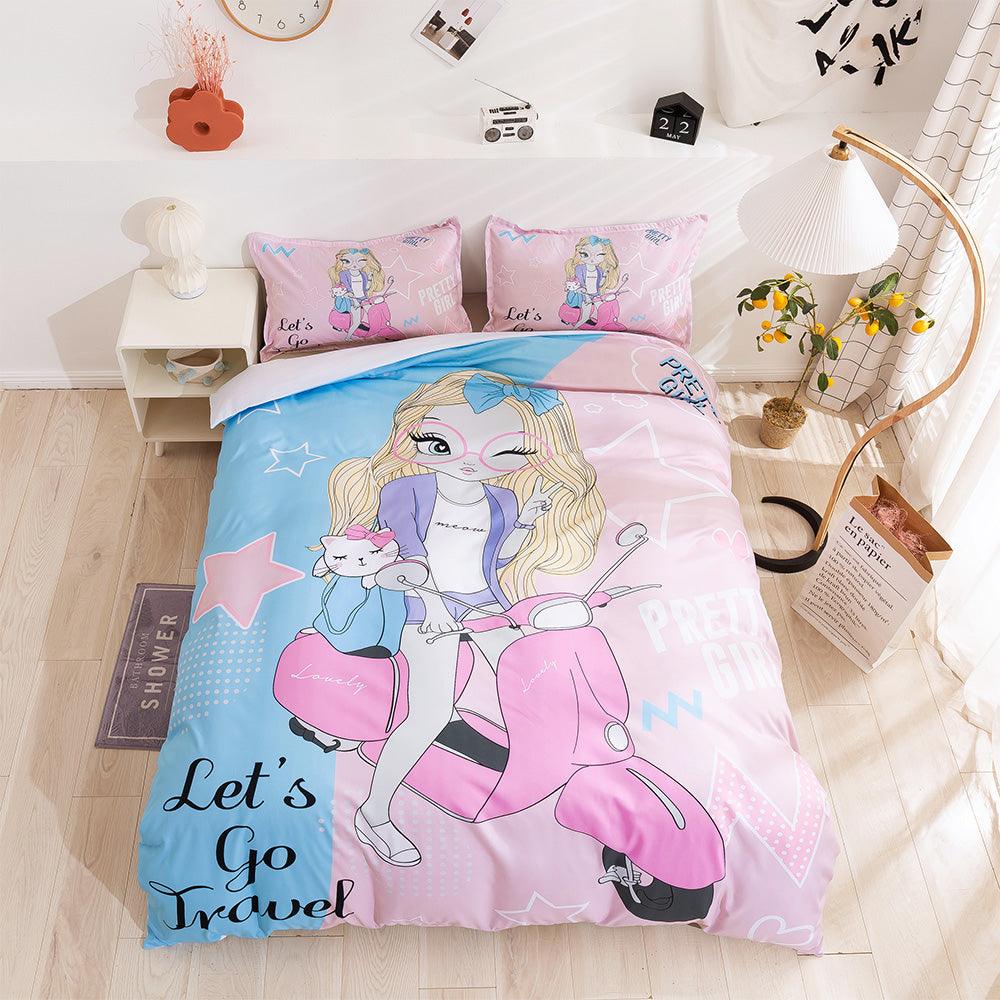 3D Cartoon Girl Pattern Quilt Cover Set Bedding Set Duvet Cover Pillowcases 71