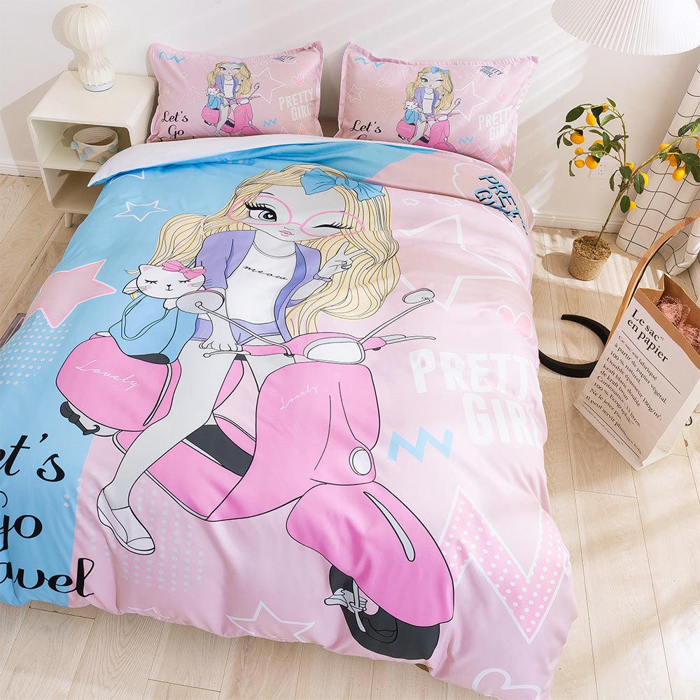 3D Cartoon Girl Pattern Quilt Cover Set Bedding Set Duvet Cover Pillowcases 71