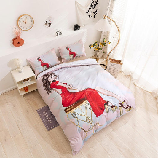 3D Cartoon Girl Pattern Quilt Cover Set Bedding Set Duvet Cover Pillowcases 74
