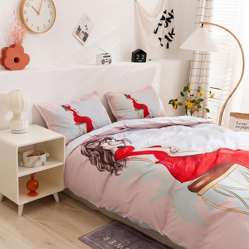 3D Cartoon Girl Pattern Quilt Cover Set Bedding Set Duvet Cover Pillowcases 74
