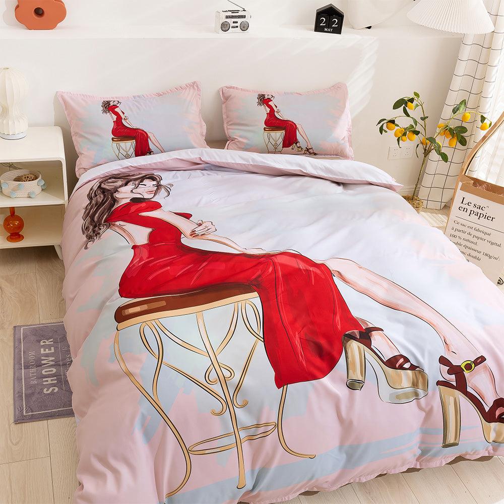 3D Cartoon Girl Pattern Quilt Cover Set Bedding Set Duvet Cover Pillowcases 74