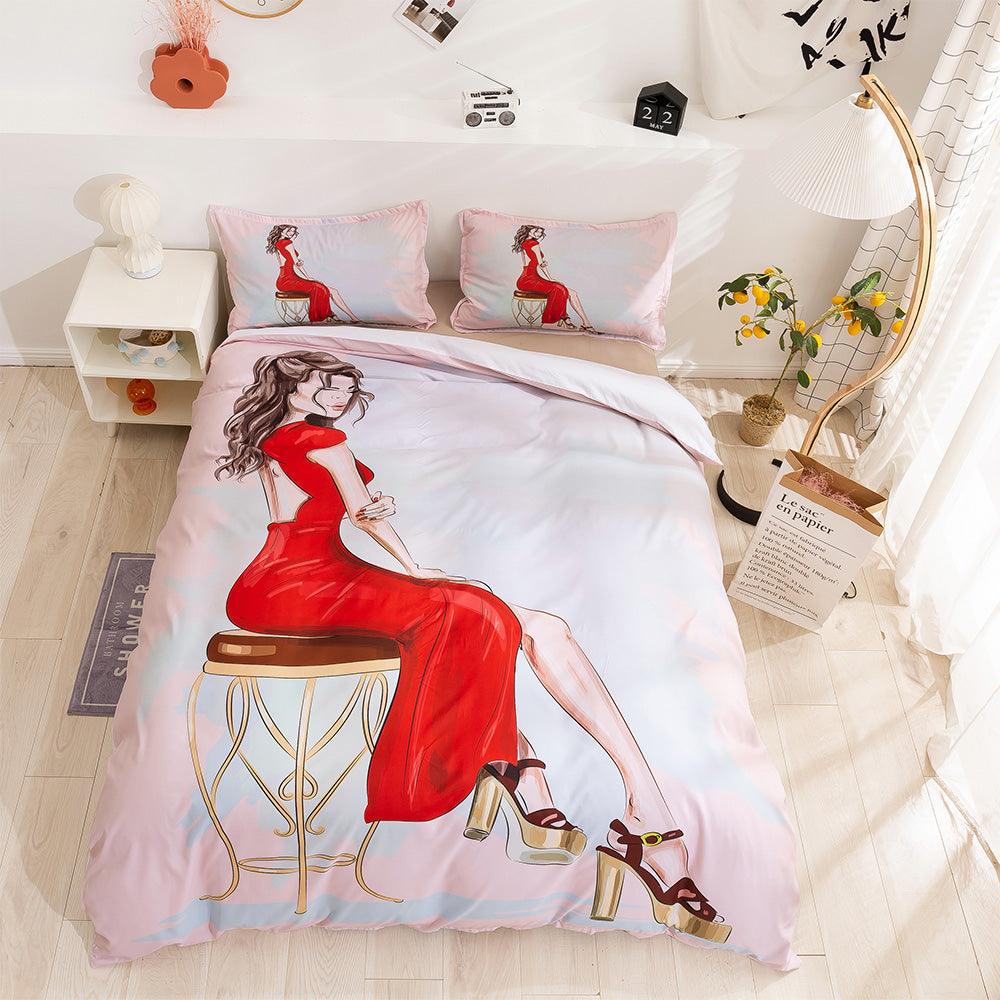 3D Cartoon Girl Pattern Quilt Cover Set Bedding Set Duvet Cover Pillowcases 74