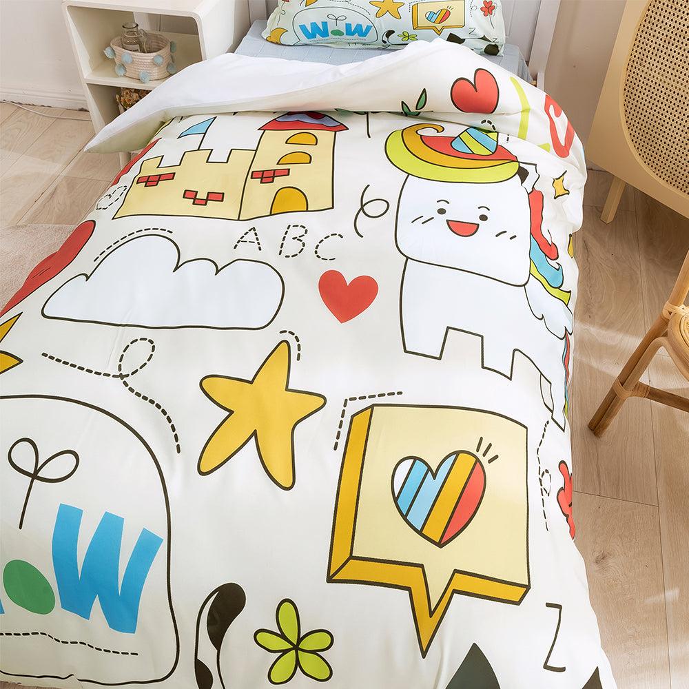 3D Cartoon Animal Cat Kids Quilt Cover Set Bedding Set Duvet Cover Pillowcases 372