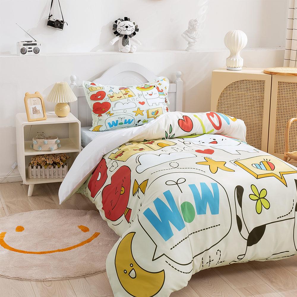 3D Cartoon Animal Cat Kids Quilt Cover Set Bedding Set Duvet Cover Pillowcases 372