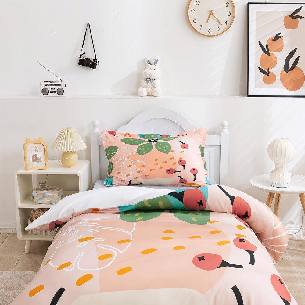3D Cartoon Colored Leaf Fruit Quilt Cover Set Bedding Set Duvet Cover Pillowcases 382