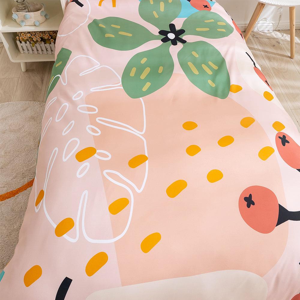 3D Cartoon Colored Leaf Fruit Quilt Cover Set Bedding Set Duvet Cover Pillowcases 382