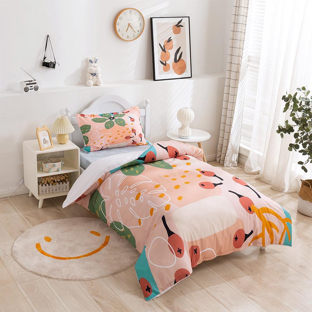 3D Cartoon Colored Leaf Fruit Quilt Cover Set Bedding Set Duvet Cover Pillowcases 382
