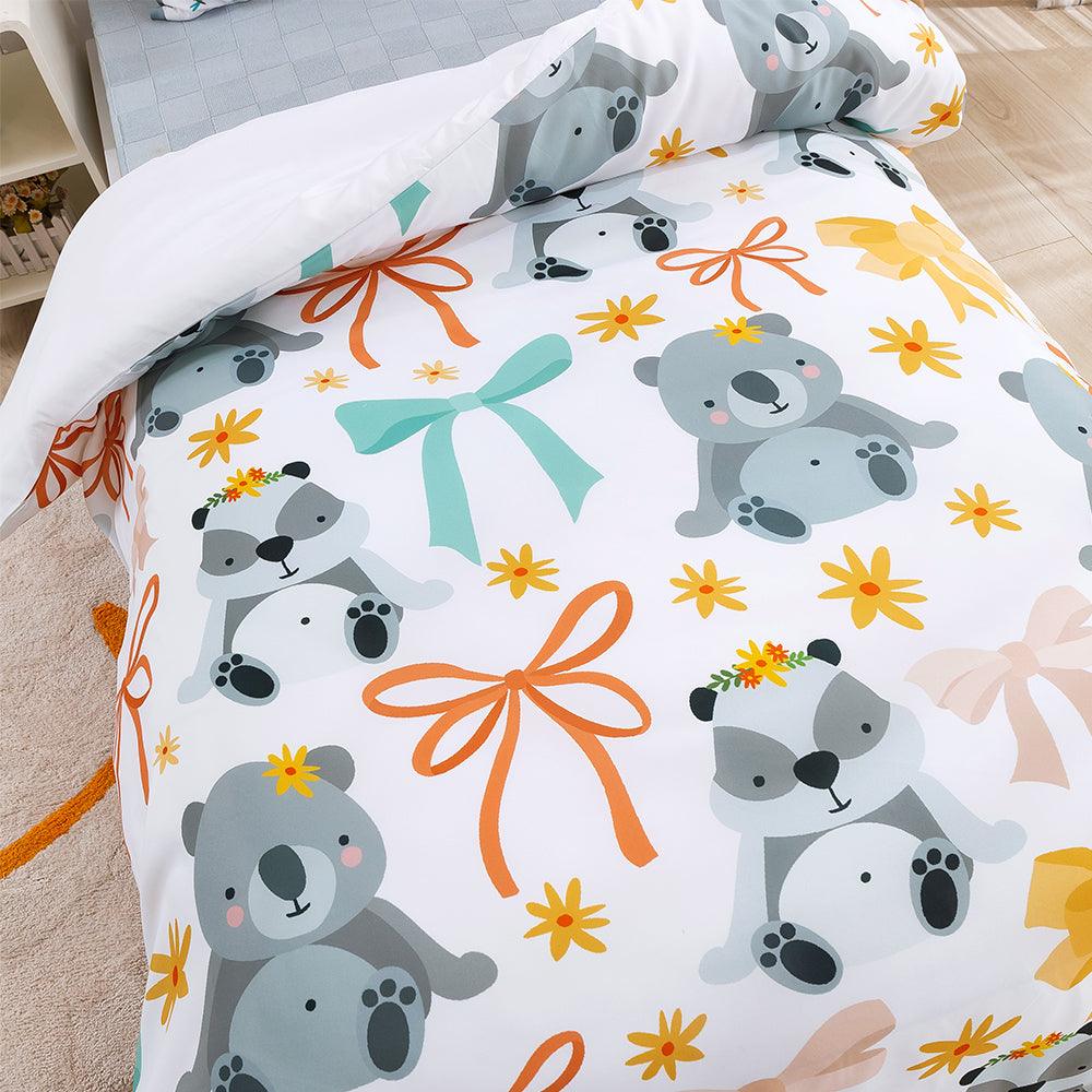 3D Cartoon Animal Koala Bow Quilt Cover Set Bedding Set Duvet Cover Pillowcases 385