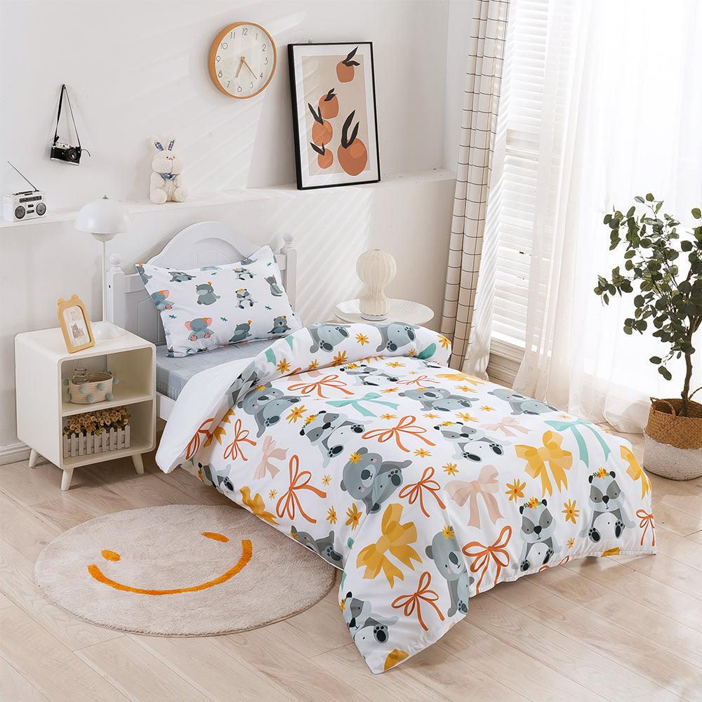 3D Cartoon Animal Koala Bow Quilt Cover Set Bedding Set Duvet Cover Pillowcases 385
