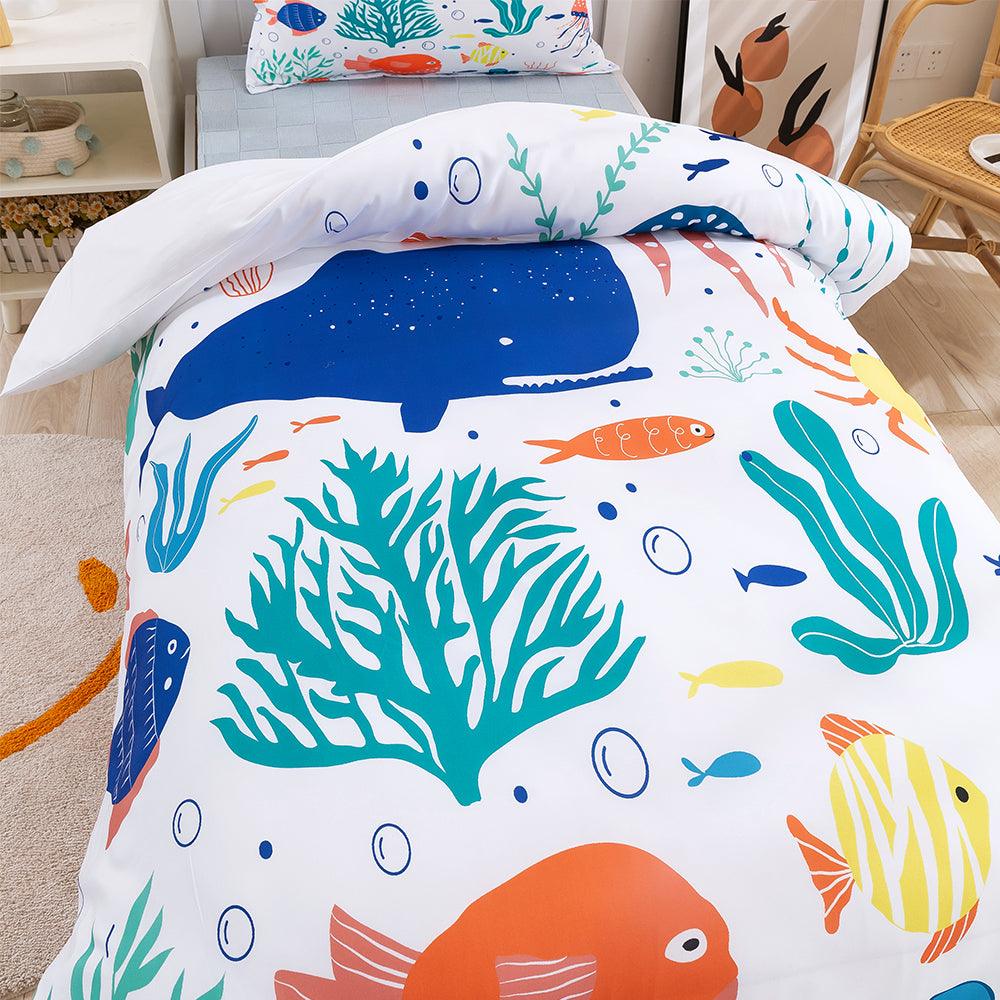 3D Cartoon Colored Underwater World Quilt Cover Set Bedding Set Duvet Cover Pillowcases 387