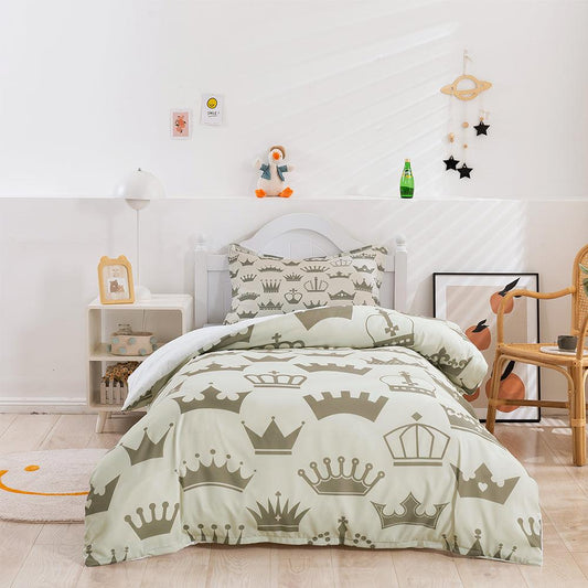 3D Cartoon Crown Pattern Quilt Cover Set Bedding Set Duvet Cover Pillowcases 384