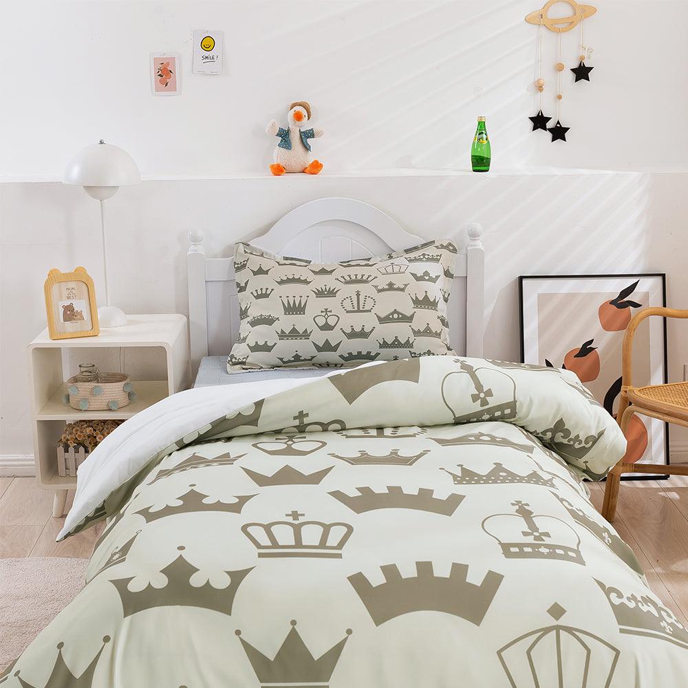 3D Cartoon Crown Pattern Quilt Cover Set Bedding Set Duvet Cover Pillowcases 384