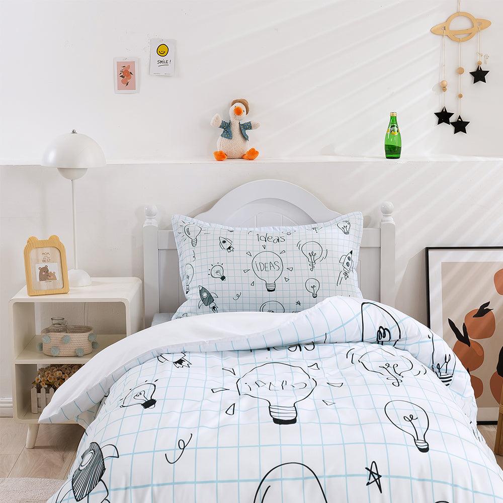 3D Cartoon Light Bulb Idea Quilt Cover Set Bedding Set Duvet Cover Pillowcases 391