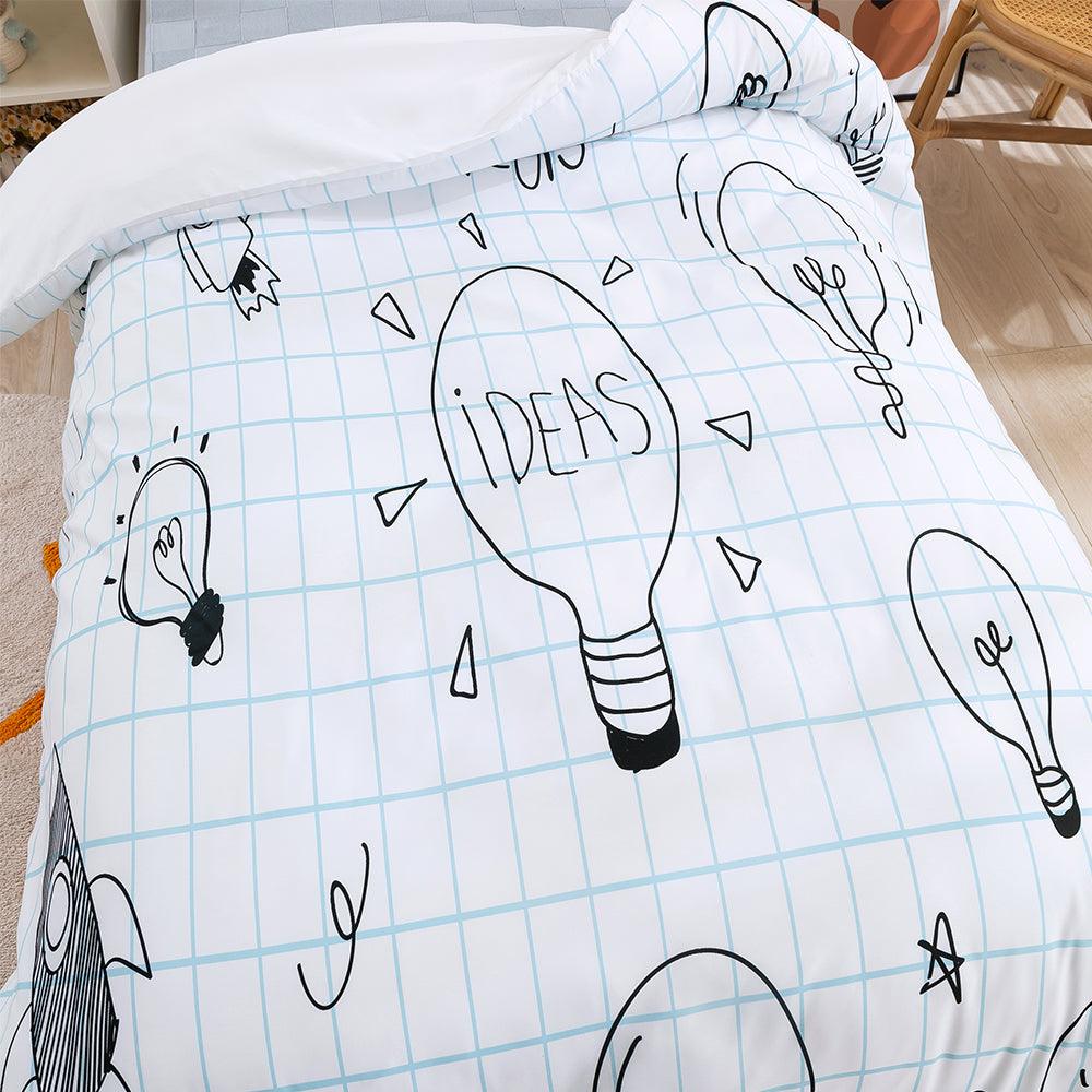 3D Cartoon Light Bulb Idea Quilt Cover Set Bedding Set Duvet Cover Pillowcases 391
