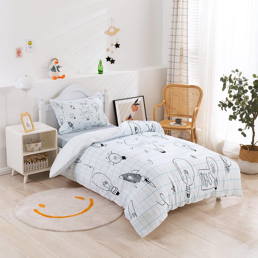 3D Cartoon Light Bulb Idea Quilt Cover Set Bedding Set Duvet Cover Pillowcases 391