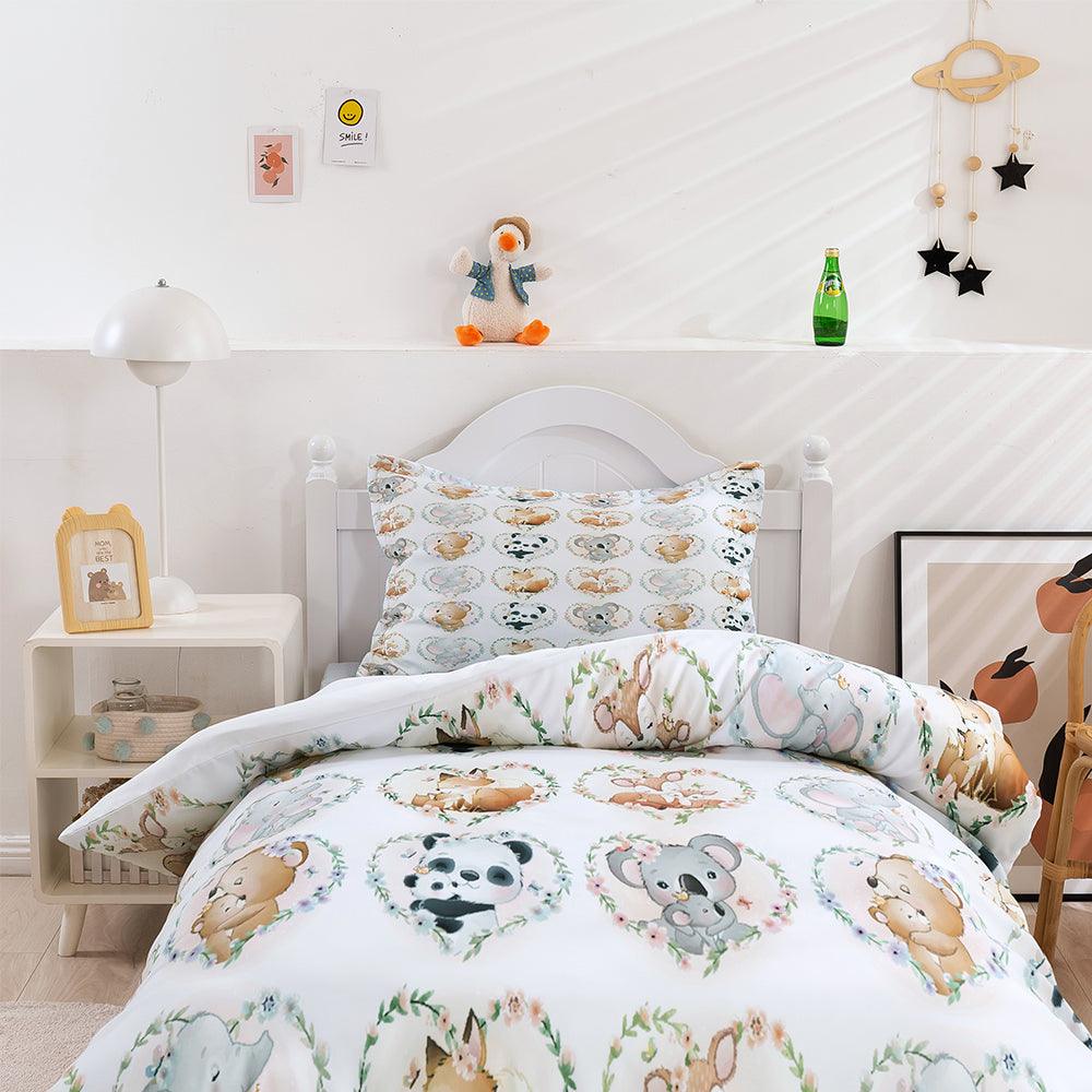 3D Cartoon Animal Floral Quilt Cover Set Bedding Set Duvet Cover Pillowcases 395