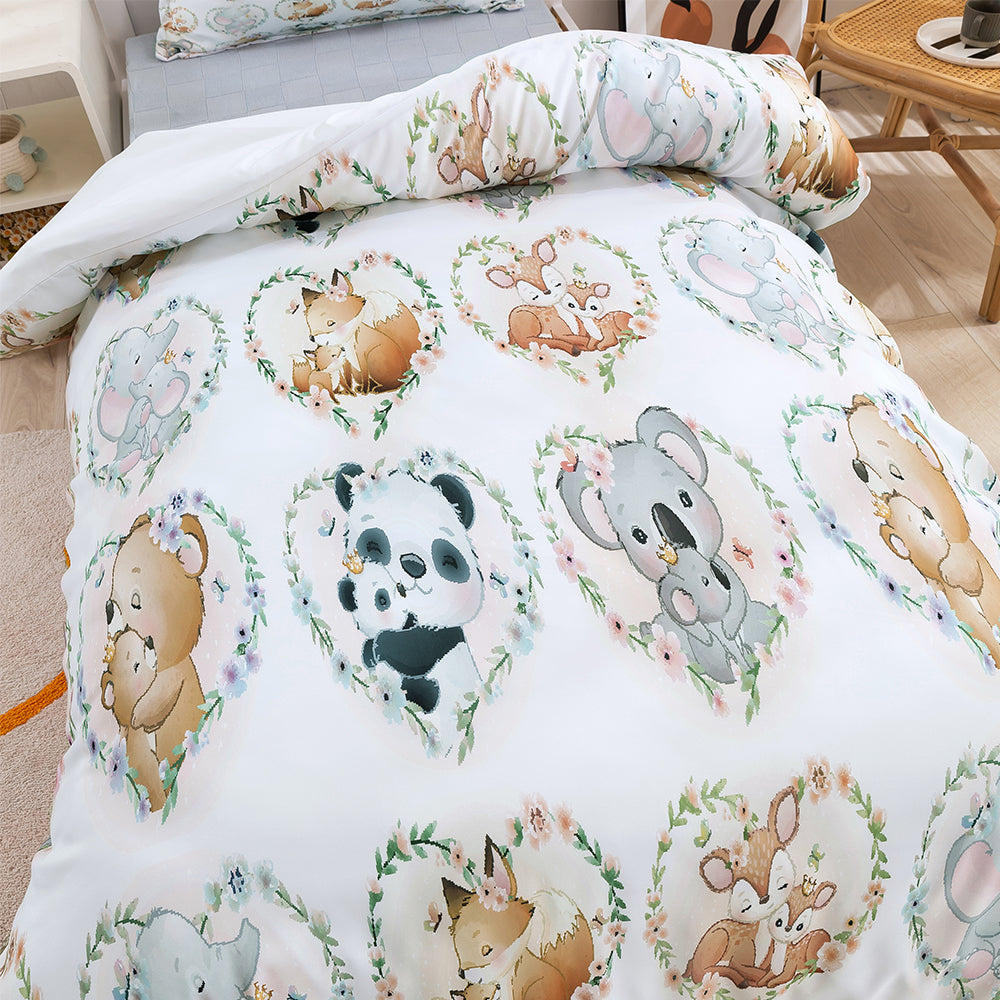 3D Bear Panda Koala Elephant Deer Fox Cartoon Quilt Cover Set Bedding Set Duvet Cover Pillowcases 255