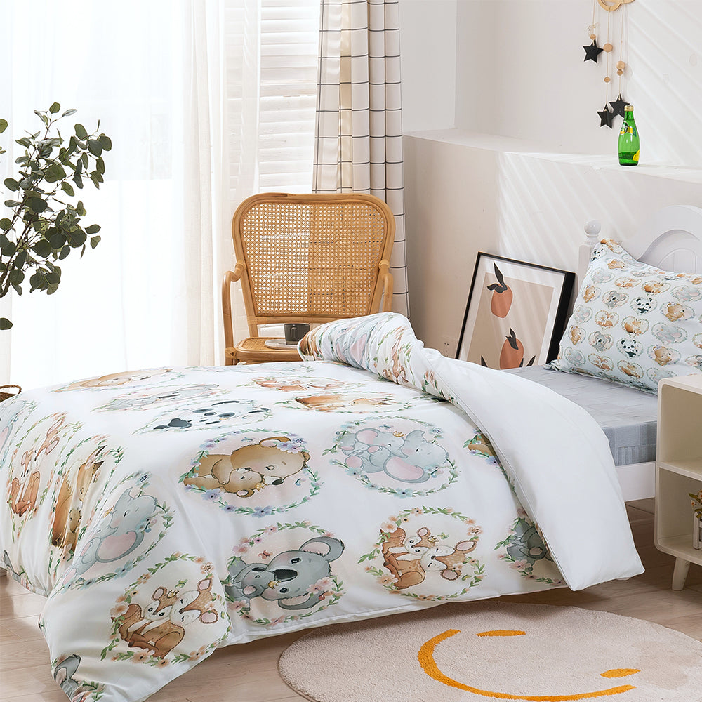 3D Bear Panda Koala Elephant Deer Fox Cartoon Quilt Cover Set Bedding Set Duvet Cover Pillowcases 255
