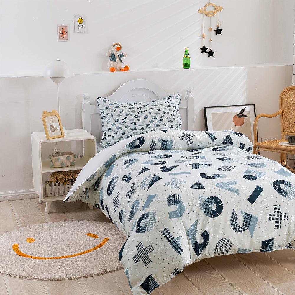 3D Cartoon Letter Pattern Quilt Cover Set Bedding Set Duvet Cover Pillowcases 396