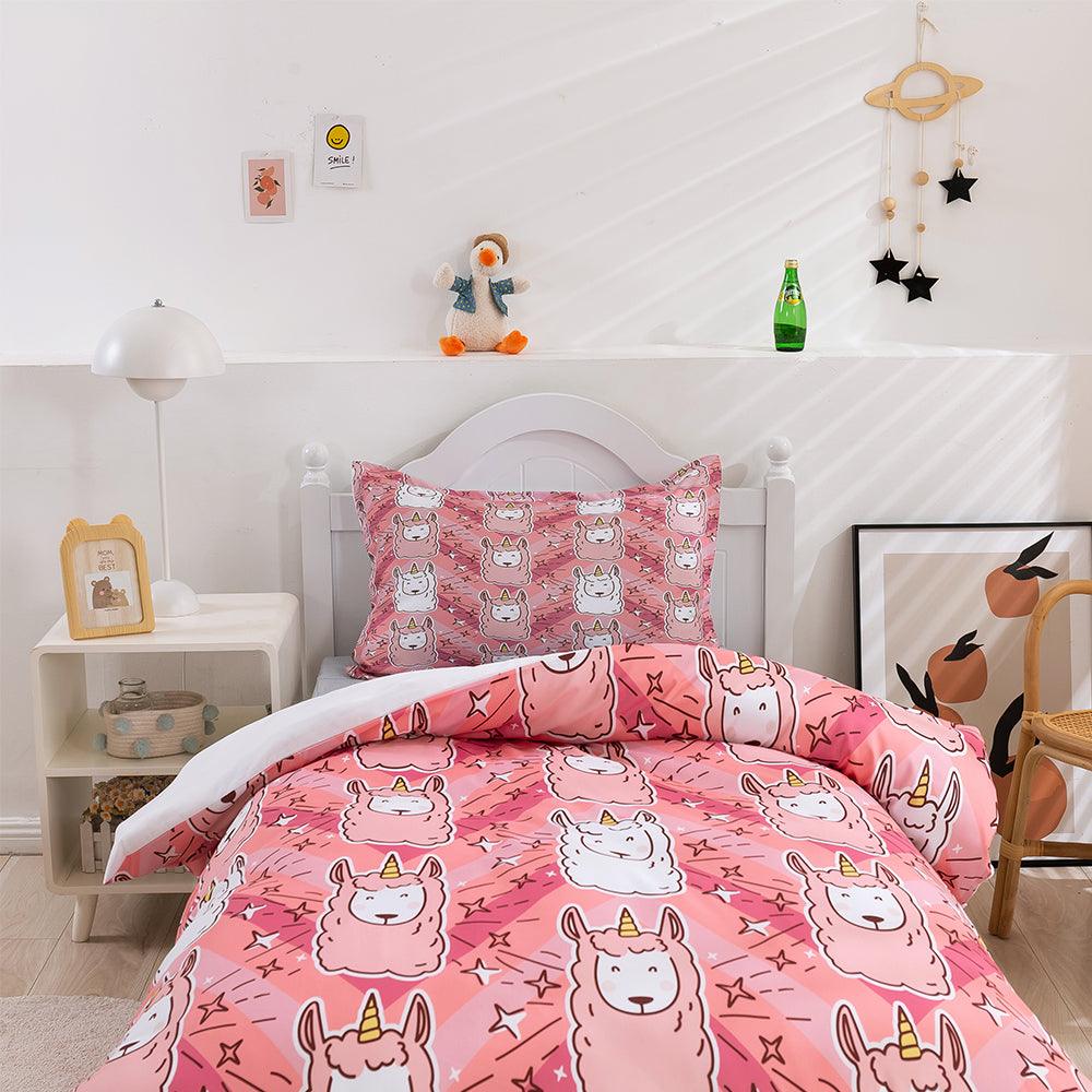 3D Cartoon Animal Sheep Pink Quilt Cover Set Bedding Set Duvet Cover Pillowcases 397