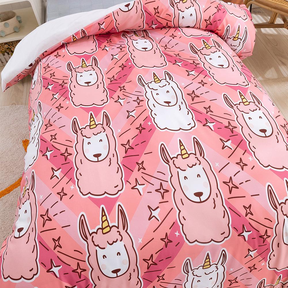 3D Cartoon Animal Sheep Pink Quilt Cover Set Bedding Set Duvet Cover Pillowcases 397