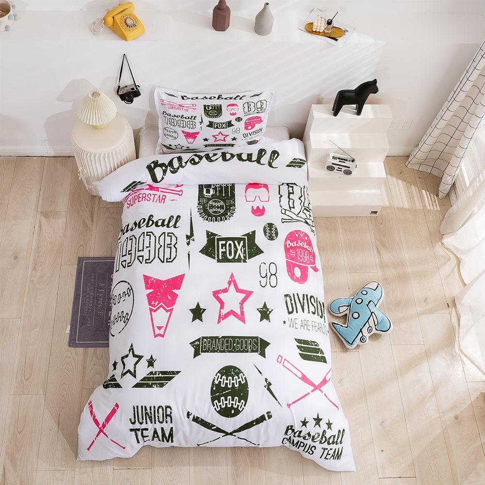 3D Baseball Sports Quilt Cover Set Bedding Set Duvet Cover Pillowcases 80