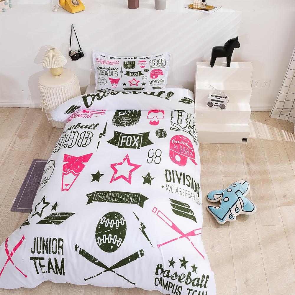 3D Baseball Sports Quilt Cover Set Bedding Set Duvet Cover Pillowcases 80