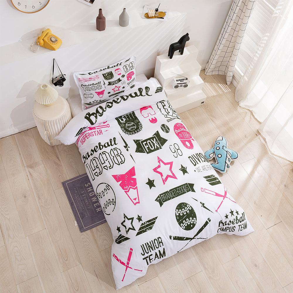 3D Baseball Sports Quilt Cover Set Bedding Set Duvet Cover Pillowcases 80