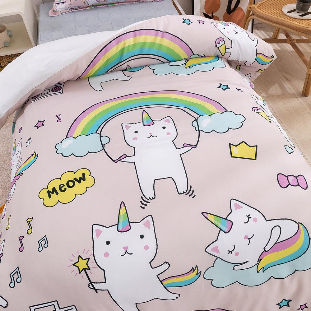 3D Cartoon Animal Unicorn Rainbow Quilt Cover Set Bedding Set Duvet Cover Pillowcases 398