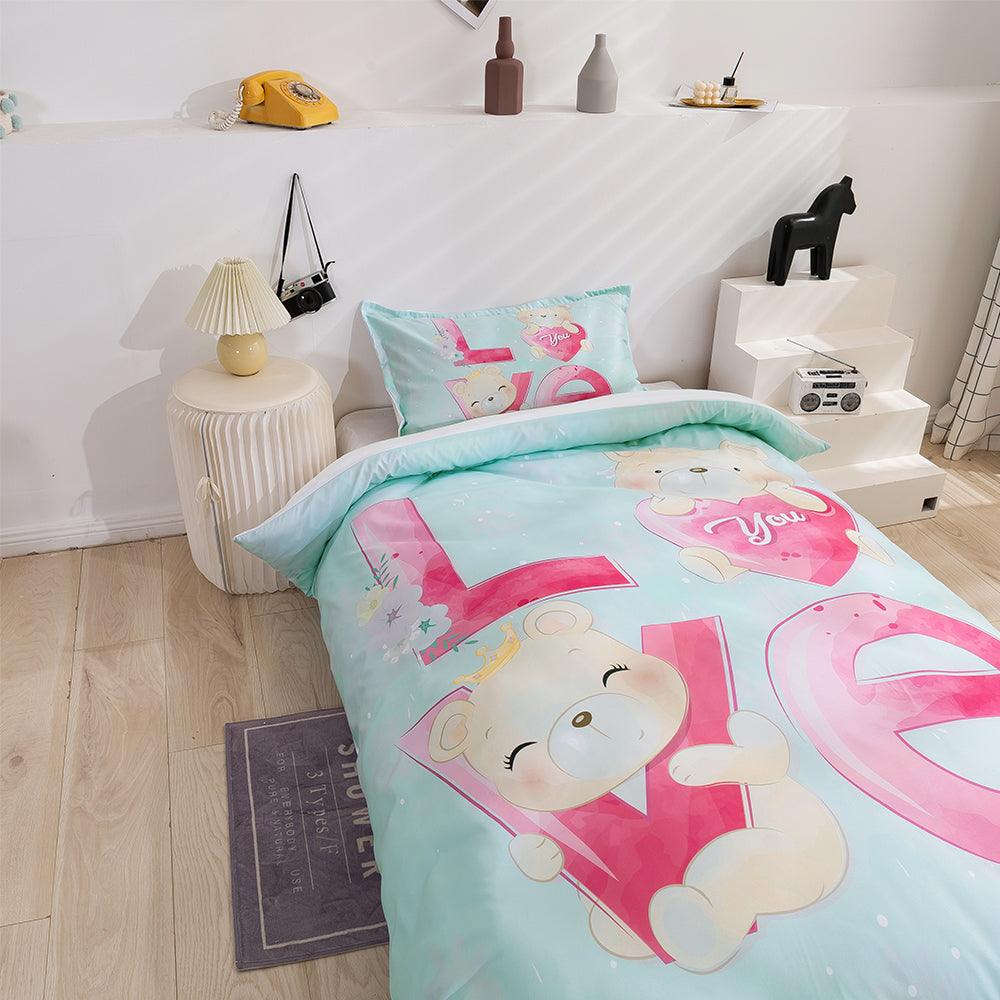 3D Cartoon Animal Bear Love Quilt Cover Set Bedding Set Duvet Cover Pillowcases 81