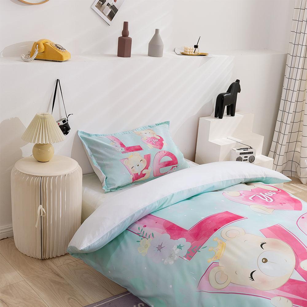 3D Cartoon Animal Bear Love Quilt Cover Set Bedding Set Duvet Cover Pillowcases 81