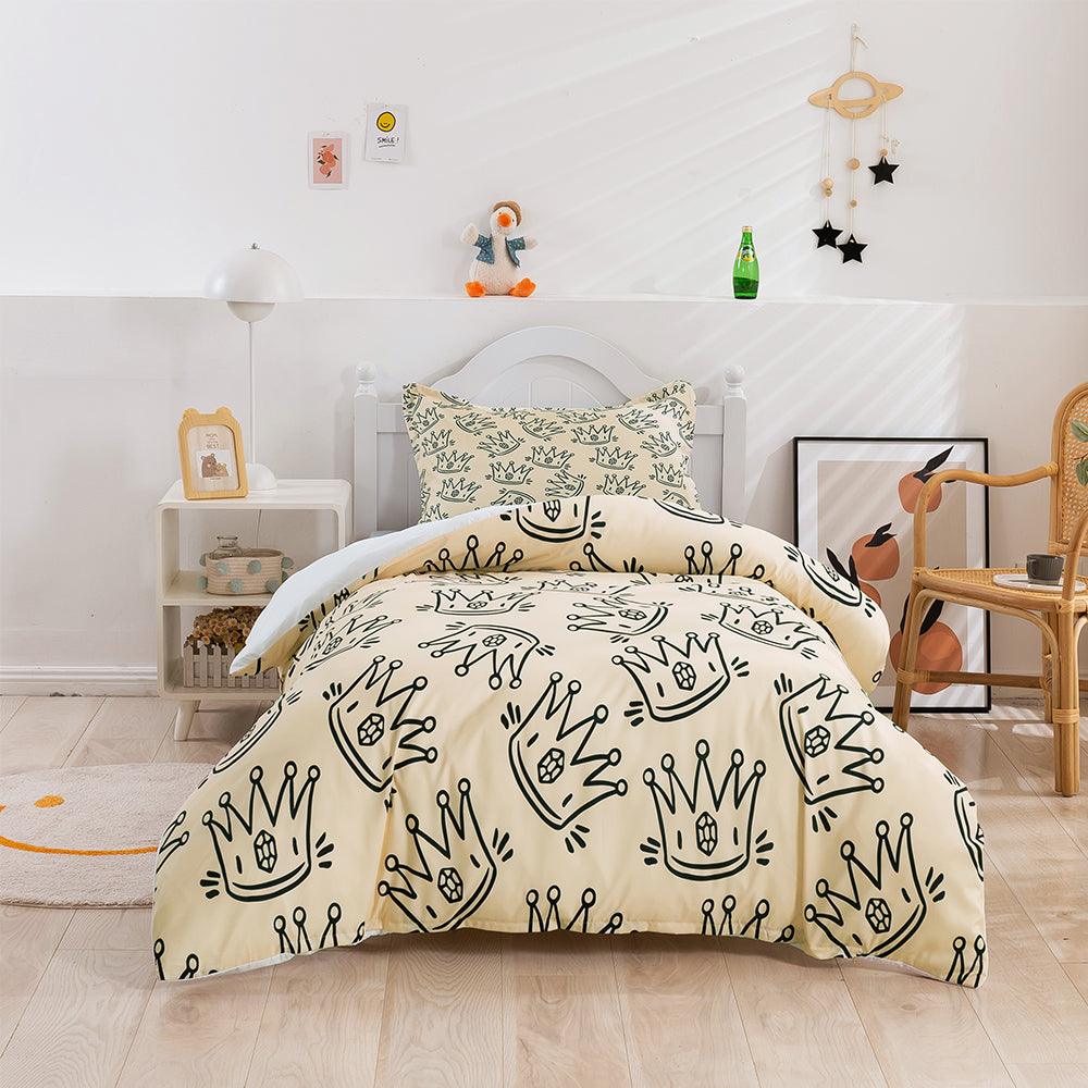 3D Cartoon Crown Pattern Quilt Cover Set Bedding Set Duvet Cover Pillowcases 394