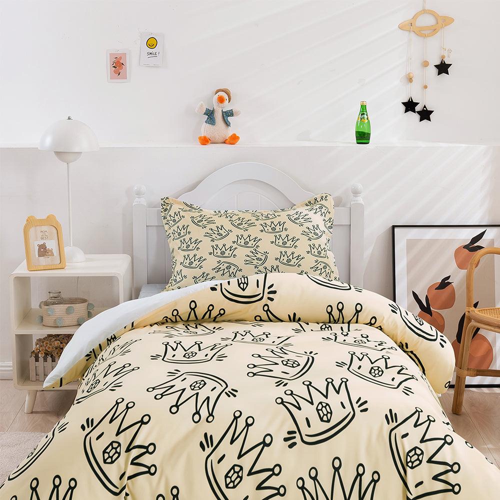 3D Cartoon Crown Pattern Quilt Cover Set Bedding Set Duvet Cover Pillowcases 394