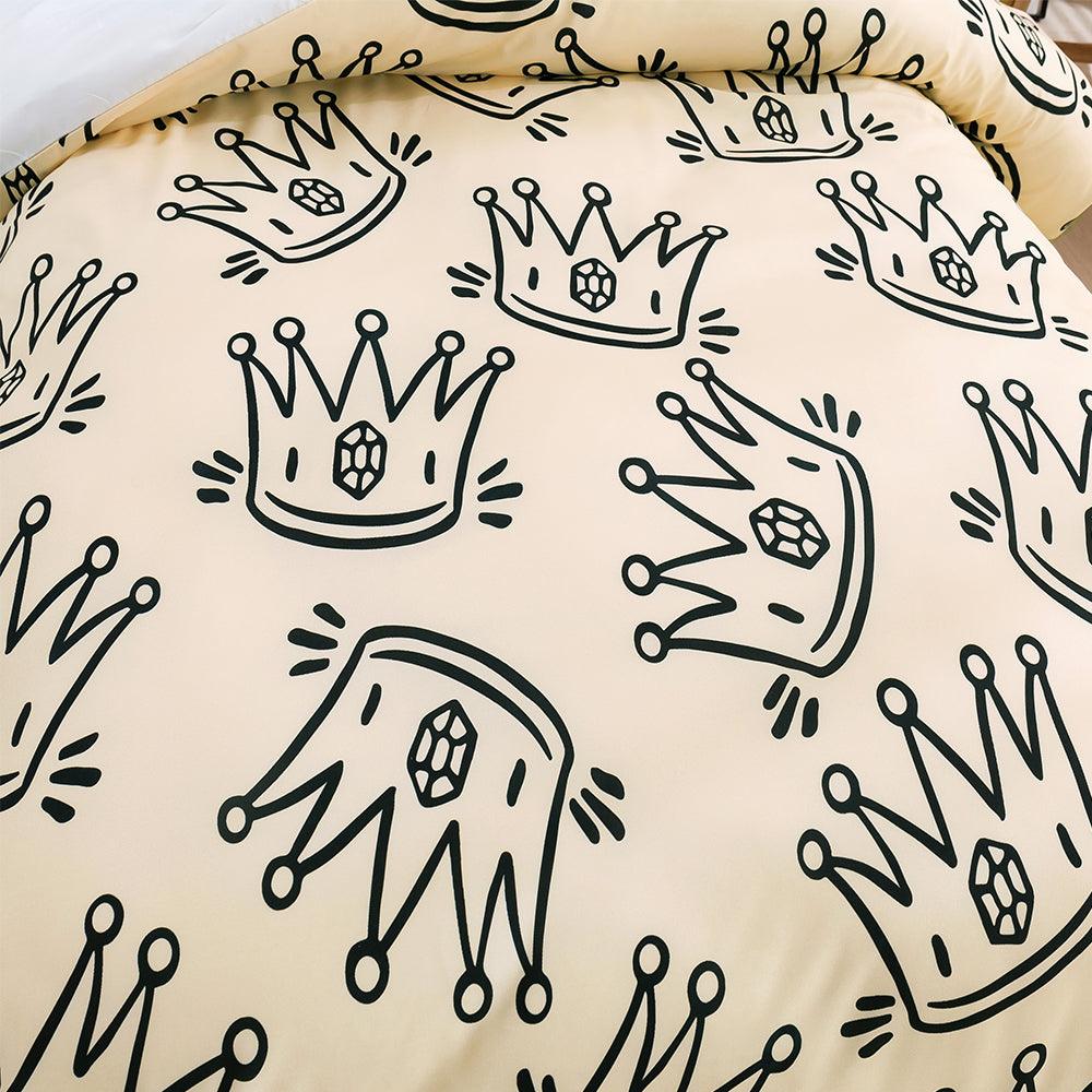 3D Cartoon Crown Pattern Quilt Cover Set Bedding Set Duvet Cover Pillowcases 394
