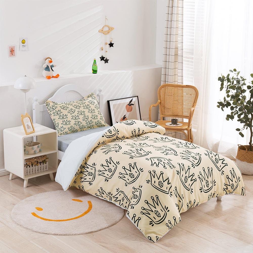 3D Cartoon Crown Pattern Quilt Cover Set Bedding Set Duvet Cover Pillowcases 394